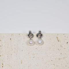 Knot Pearl Drop Earrings