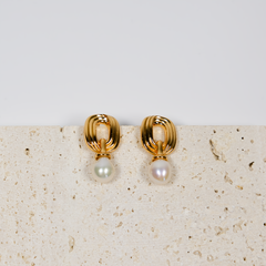 Twist Pearl Drop Earrings