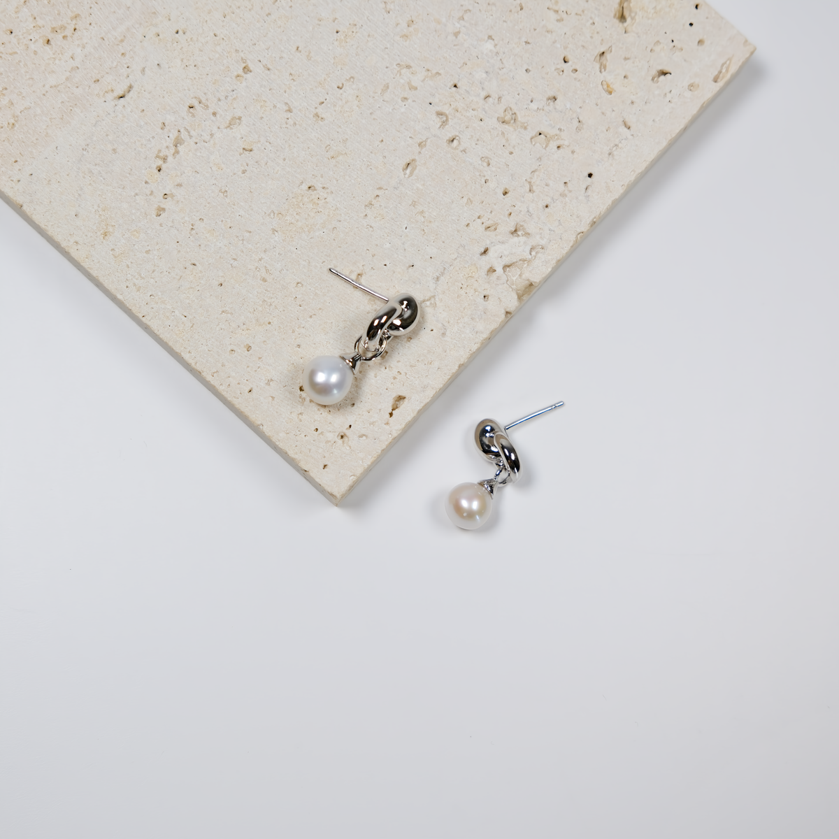 Knot Pearl Drop Earrings