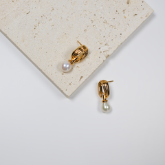 Twist Pearl Drop Earrings