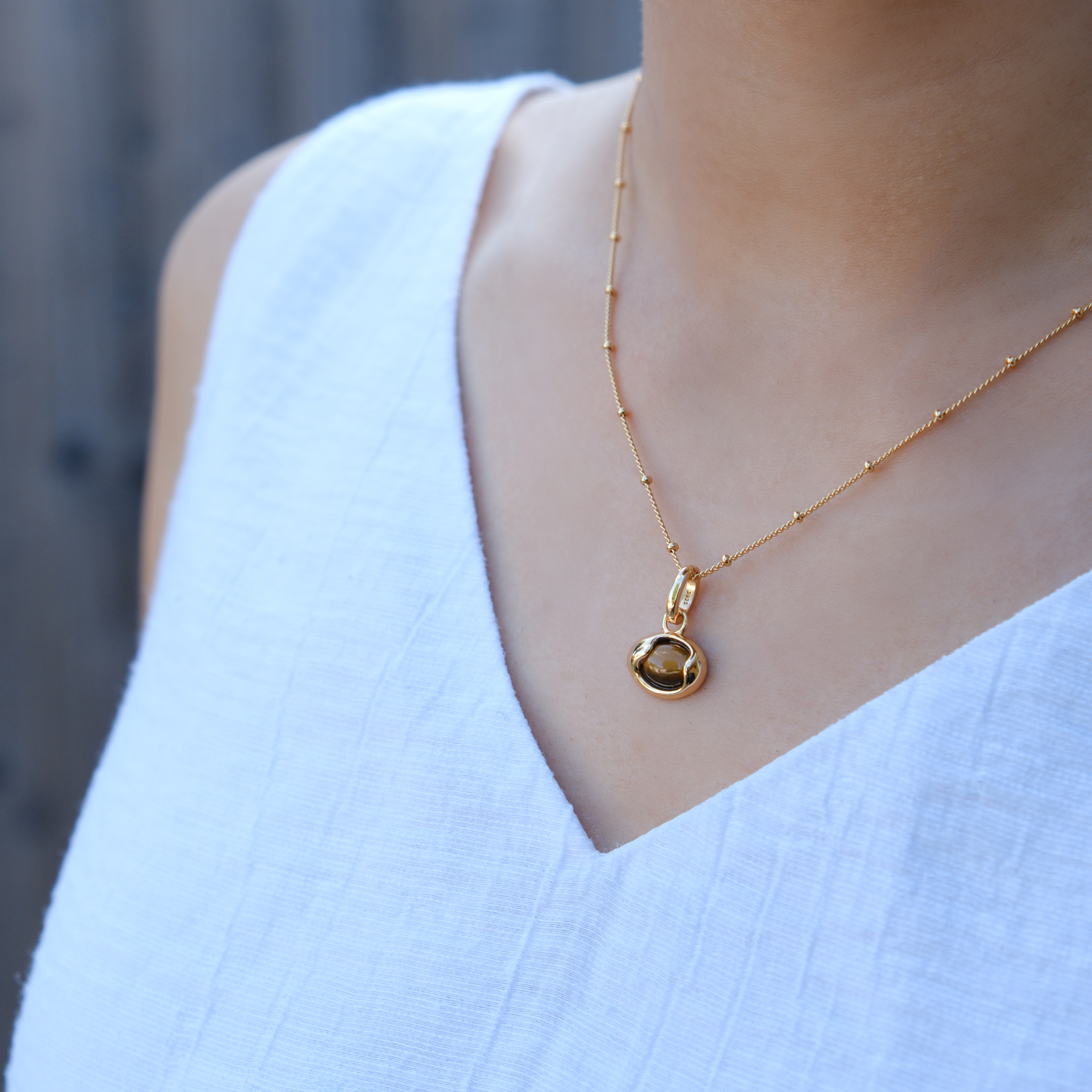 Tiger Eye Pendant Necklace