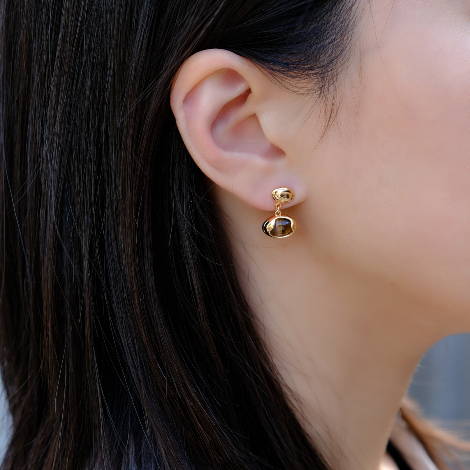 Tiger Eye Drop Earrings
