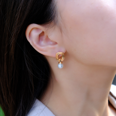 Twist Pearl Drop Earrings
