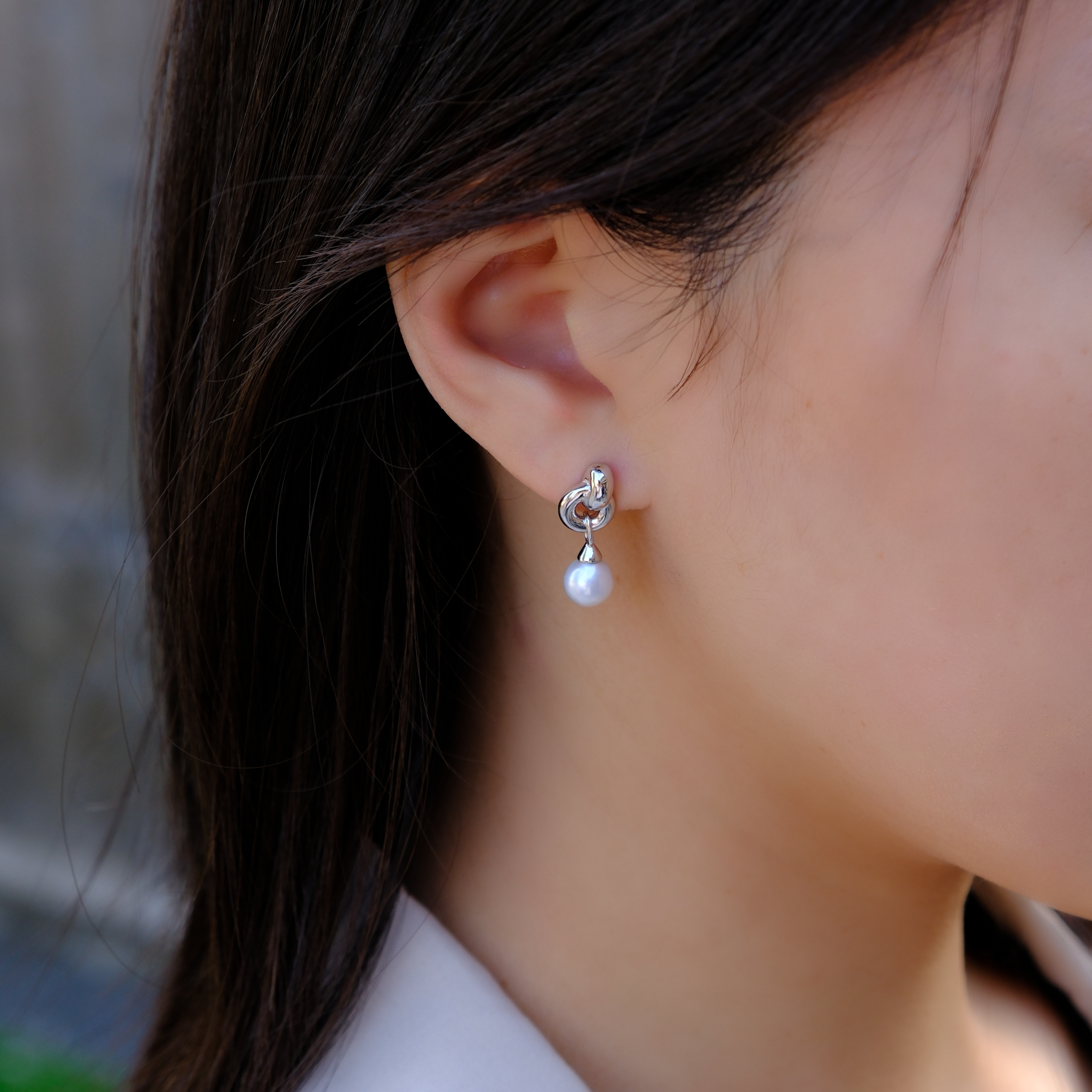 Knot Pearl Drop Earrings